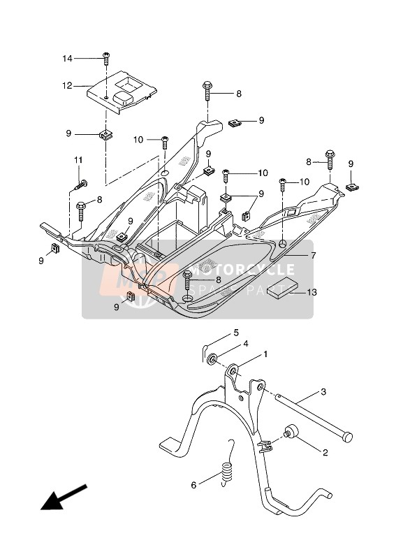 Yamaha YQ50L 2002 STÄNDER & FUSSRASTE für ein 2002 Yamaha YQ50L